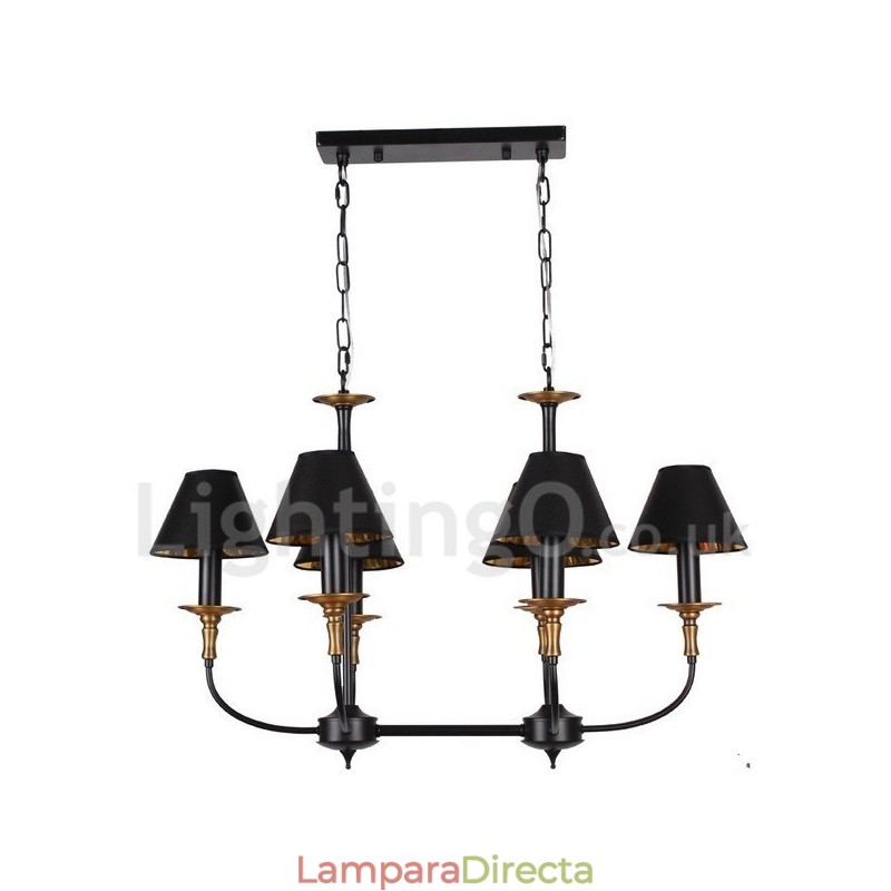 Lámpara de araña estilo vela retro contemporáneo de 6 luces