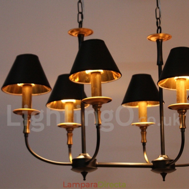 Lámpara de araña estilo vela retro contemporáneo de 6 luces
