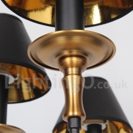 Lámpara de araña estilo vela retro contemporáneo de 6 luces