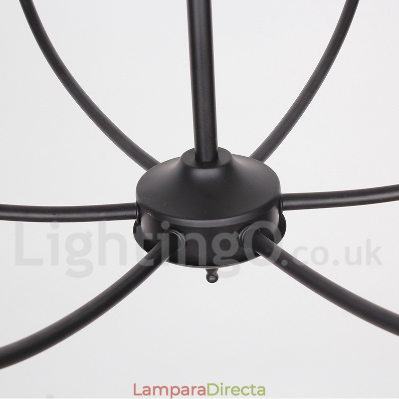 Lámpara de araña estilo vela retro contemporáneo de 6 luces