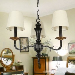Lámpara de araña de 3 luces estilo retro contemporáneo con forma de vela
