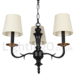 Lámpara de araña de 3 luces estilo retro contemporáneo con forma de vela