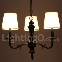Lámpara de araña de 3 luces estilo retro contemporáneo con forma de vela