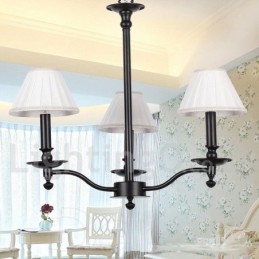 Lámpara de araña contemporánea retro de 3 luces estilo vela negra
