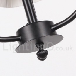 Lámpara de araña contemporánea retro de 3 luces estilo vela negra