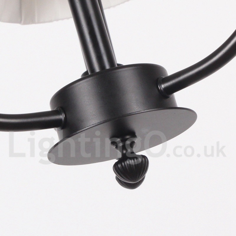 Lámpara de araña contemporánea retro de 3 luces estilo vela negra