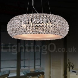 Lámpara colgante de techo de cristal K9 moderna, lámpara de araña para interiores, lámparas de tambor, accesorios de iluminación