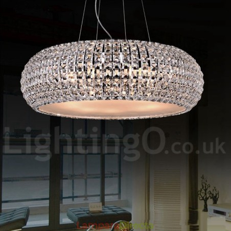 Lámpara colgante de techo de cristal K9 moderna, lámpara de araña para interiores, lámparas de tambor, accesorios de iluminación Lámpara colgante de techo de cristal K9 moderna, lámpara de araña para interiores, lámparas de tambor, accesorios de iluminación