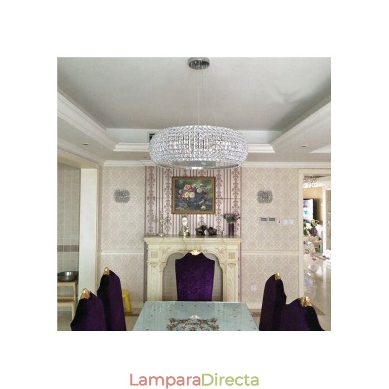 Lámpara colgante de techo de cristal K9 moderna, lámpara de araña para interiores, lámparas de tambor, accesorios de iluminación