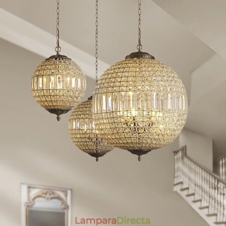 Lámpara colgante de techo de cristal K9 moderna con forma de globo, lámpara de araña para interiores, lámparas de tambor, accesorios de iluminación Lámpara colgante de techo de cristal K9 moderna con forma de globo, lámpara de araña para interiores, lámparas de tambor, accesorios de iluminación