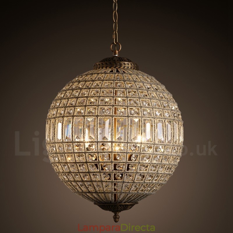 Lámpara colgante de techo de cristal K9 moderna con forma de globo, lámpara de araña para interiores, lámparas de tambor, accesorios de iluminación