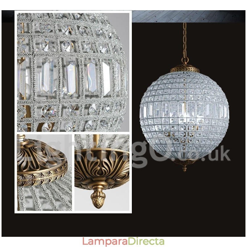 Lámpara colgante de techo de cristal K9 moderna con forma de globo, lámpara de araña para interiores, lámparas de tambor, accesorios de iluminación