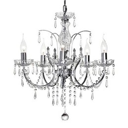 Elegante lámpara de araña de cristal con 5 luces