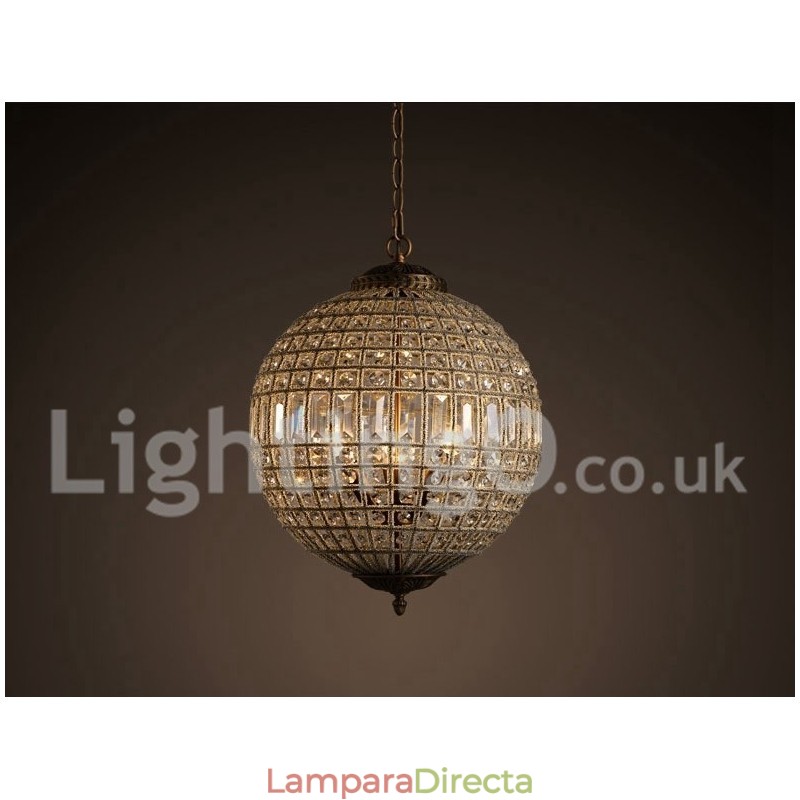 Lámpara colgante de techo de cristal K9 moderna con forma de globo, lámpara de araña para interiores, lámparas de tambor, accesorios de iluminación