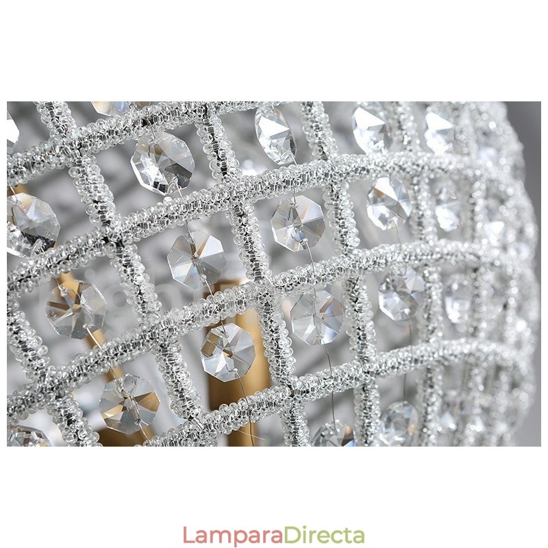 Lámpara colgante de techo de cristal K9 moderna con forma de globo, lámpara de araña para interiores, lámparas de tambor, accesorios de iluminación