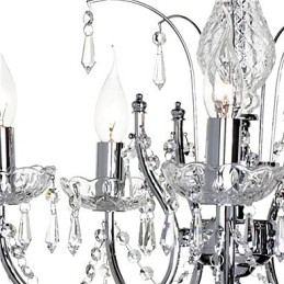 Elegante lámpara de araña de cristal con 5 luces