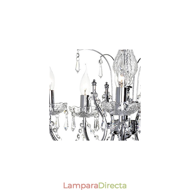 Elegante lámpara de araña de cristal con 5 luces