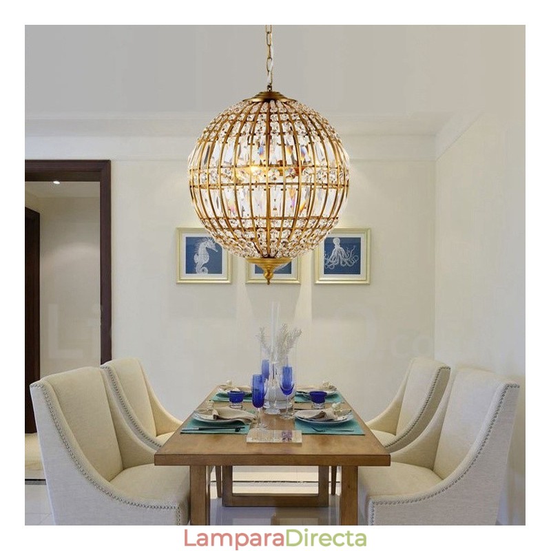 Lámpara colgante de techo de cristal K9 moderna con forma de globo, lámparas de araña para interiores, accesorios de iluminación