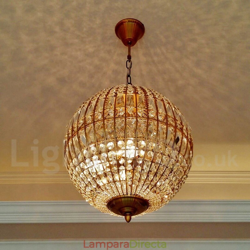 Lámpara colgante de techo de cristal K9 moderna con forma de globo, lámparas de araña para interiores, accesorios de iluminación