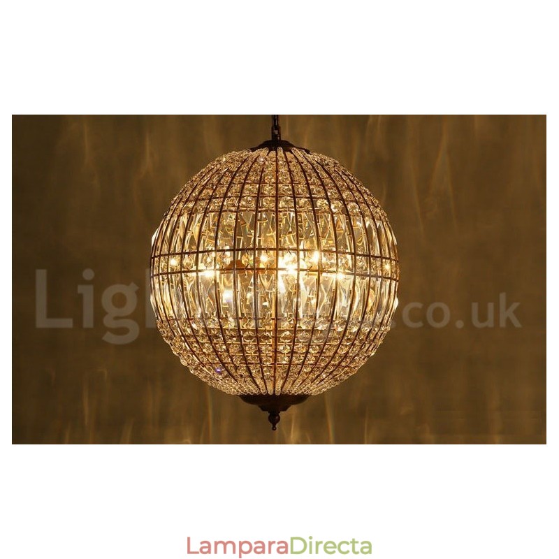 Lámpara colgante de techo de cristal K9 moderna con forma de globo, lámparas de araña para interiores, accesorios de iluminación