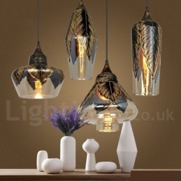 Lámpara colgante de salón de cristal retro europeo