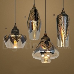 Lámpara colgante de salón de cristal retro europeo