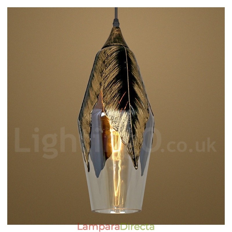 Lámpara colgante de salón de cristal retro europeo