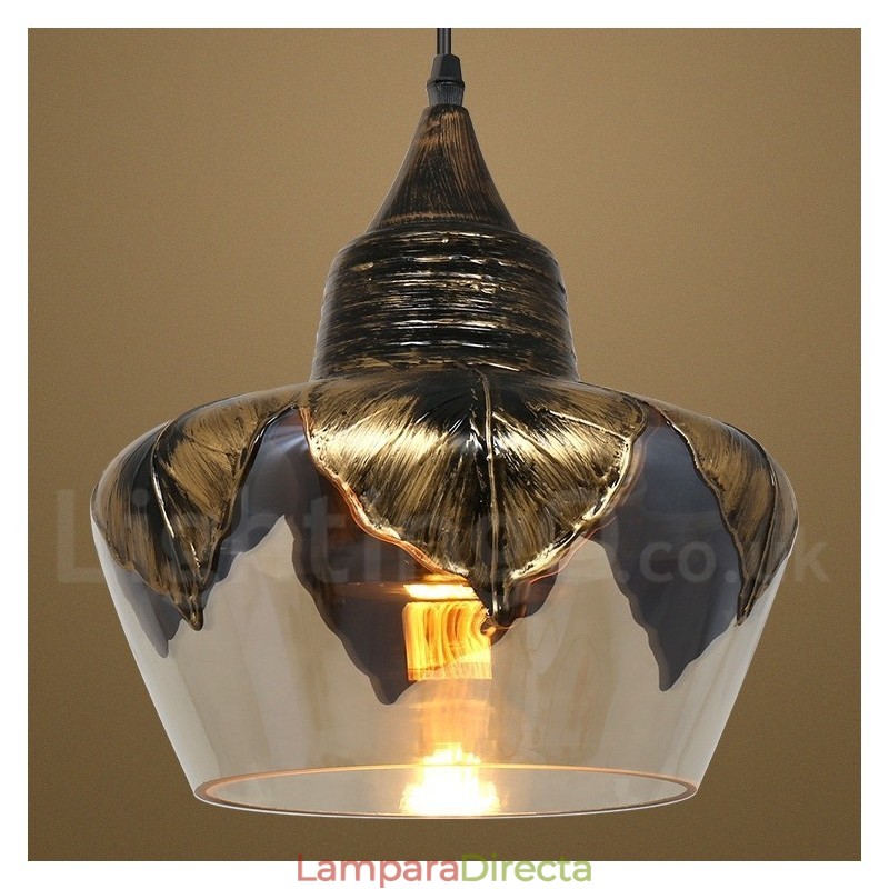 Lámpara colgante de salón de cristal retro europeo