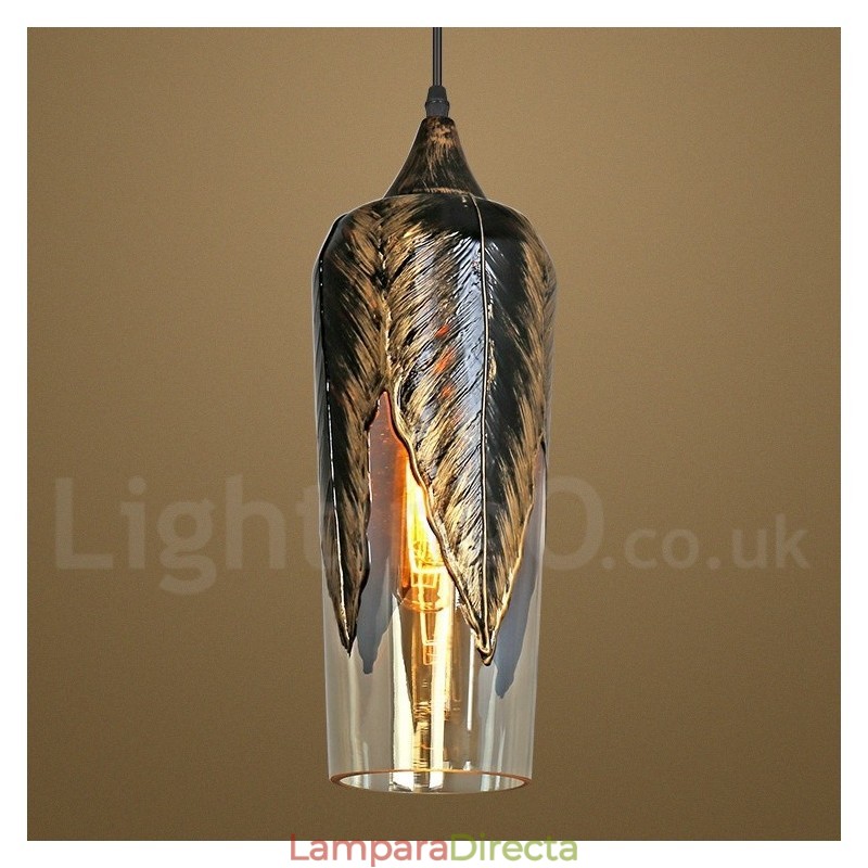 Lámpara colgante de salón de cristal retro europeo