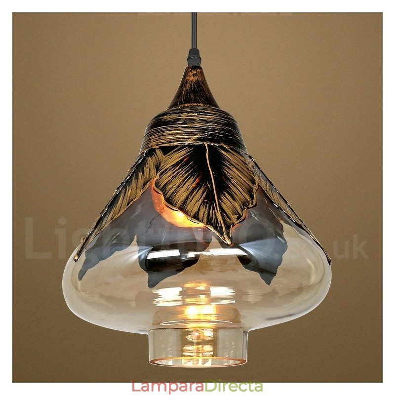 Lámpara colgante de salón de cristal retro europeo