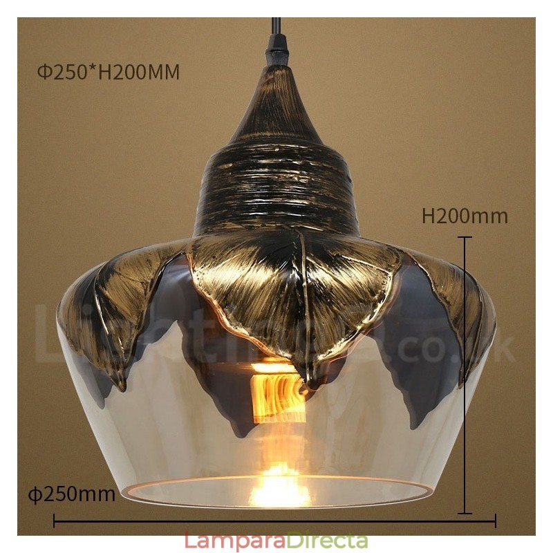 Lámpara colgante de salón de cristal retro europeo