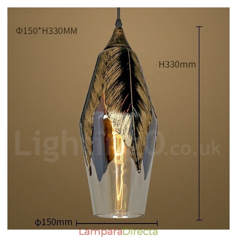 Lámpara colgante de salón de cristal retro europeo