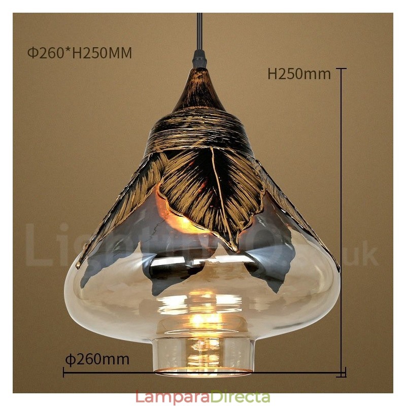 Lámpara colgante de salón de cristal retro europeo