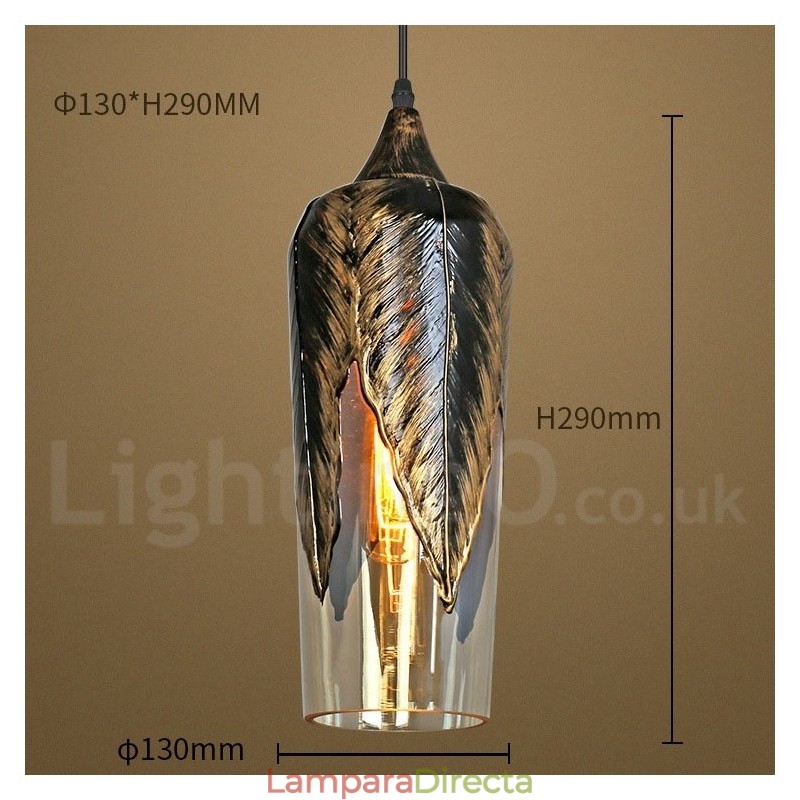 Lámpara colgante de salón de cristal retro europeo