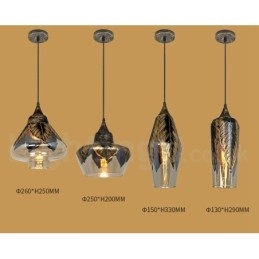 Lámpara colgante de salón de cristal retro europeo