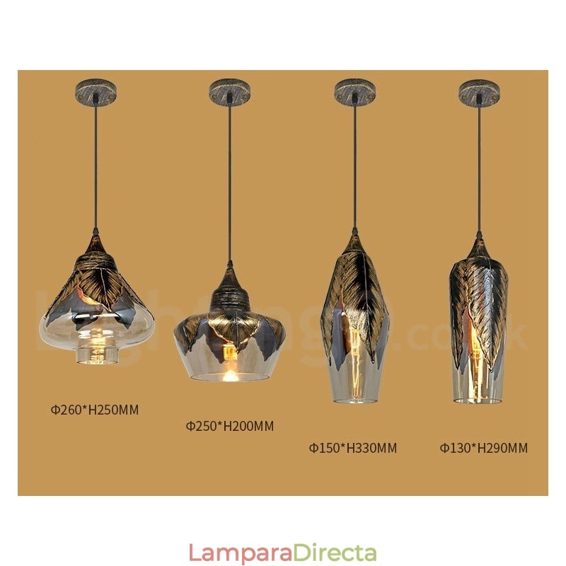 Lámpara colgante de salón de cristal retro europeo