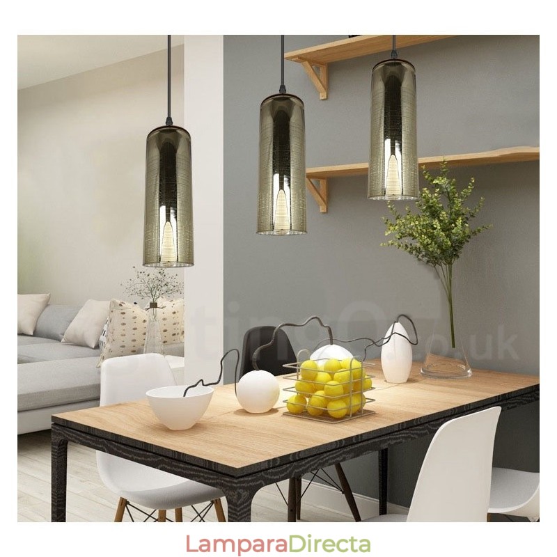 Lámpara colgante de salón con luz de cristal europea