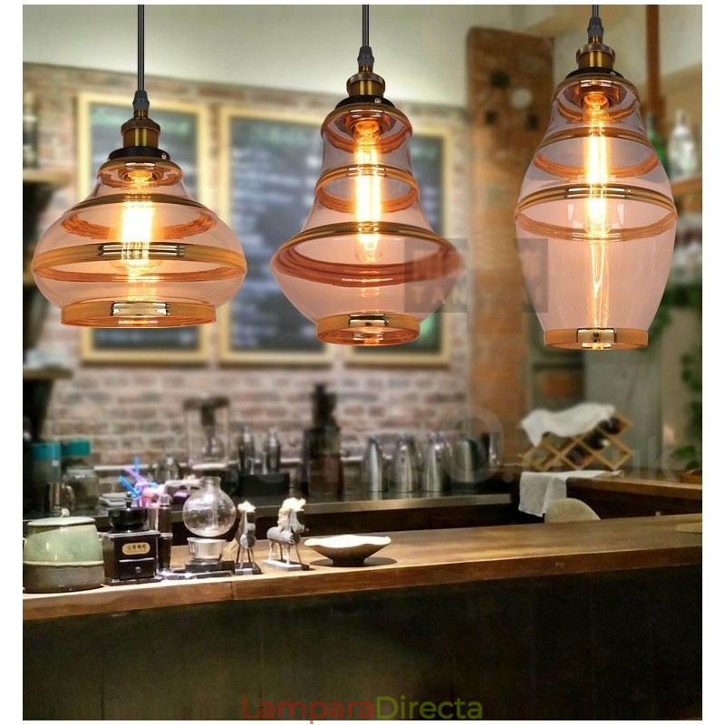 Lámpara colgante de cristal europea para bar y salón