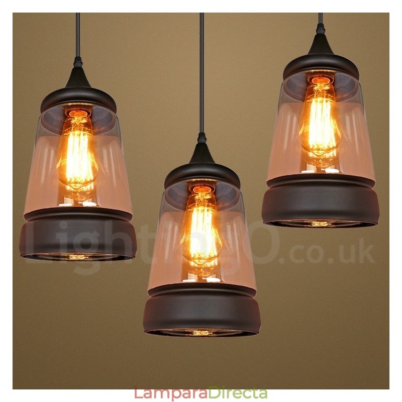 Lámpara colgante de cristal estilo salón retro europeo
