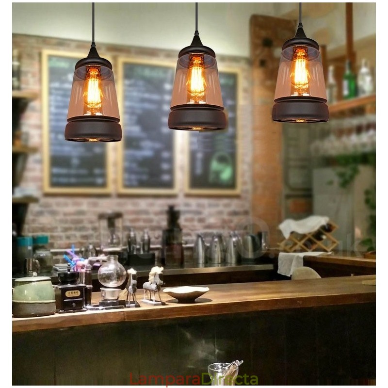 Lámpara colgante de cristal estilo salón retro europeo