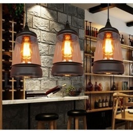 Lámpara colgante de cristal estilo salón retro europeo