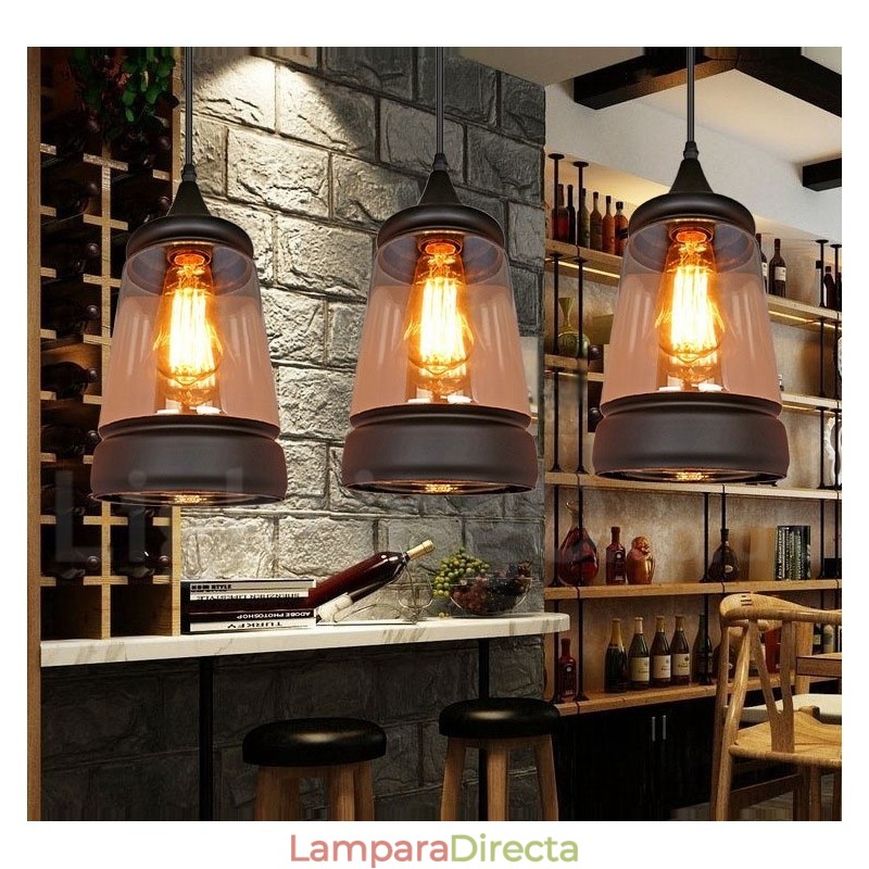 Lámpara colgante de cristal estilo salón retro europeo