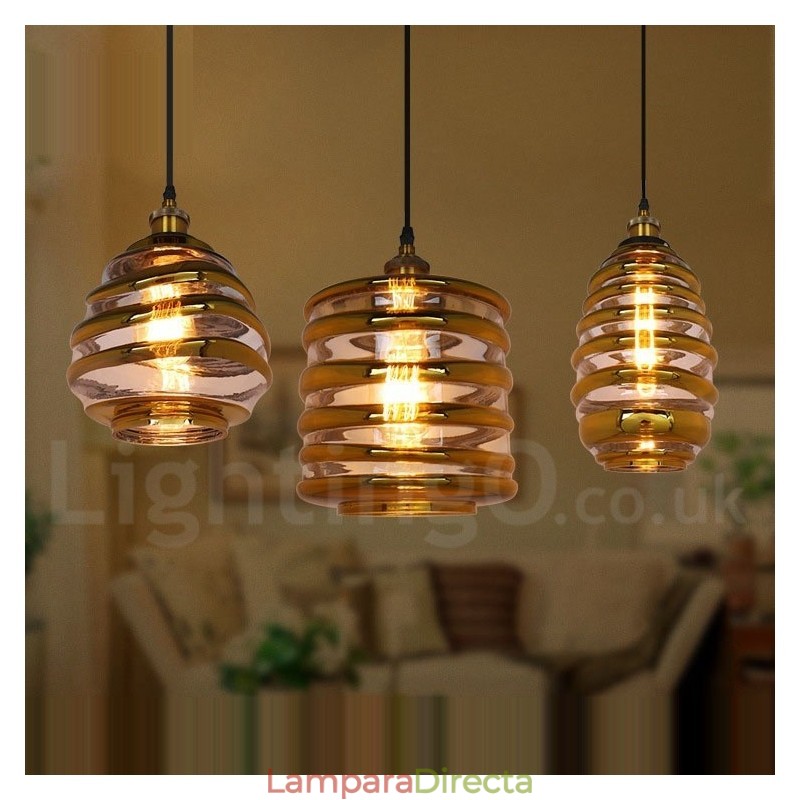 Lámpara colgante de cristal estilo europeo para cafetería o salón