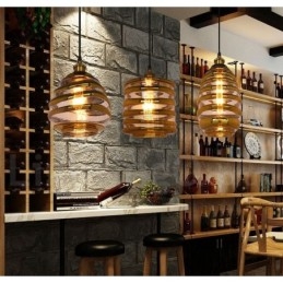 Lámpara colgante de cristal estilo europeo para cafetería o salón