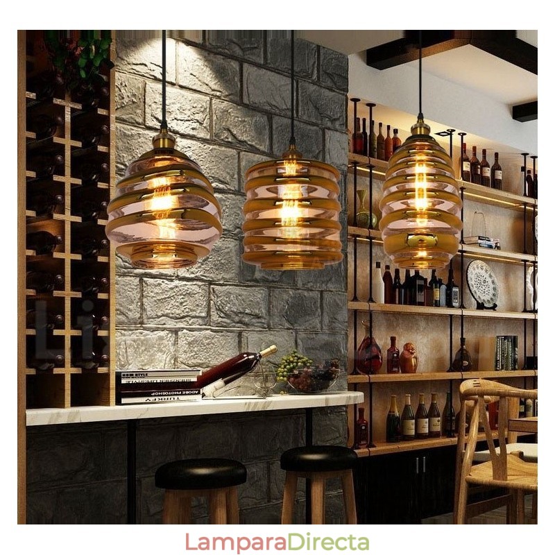 Lámpara colgante de cristal estilo europeo para cafetería o salón