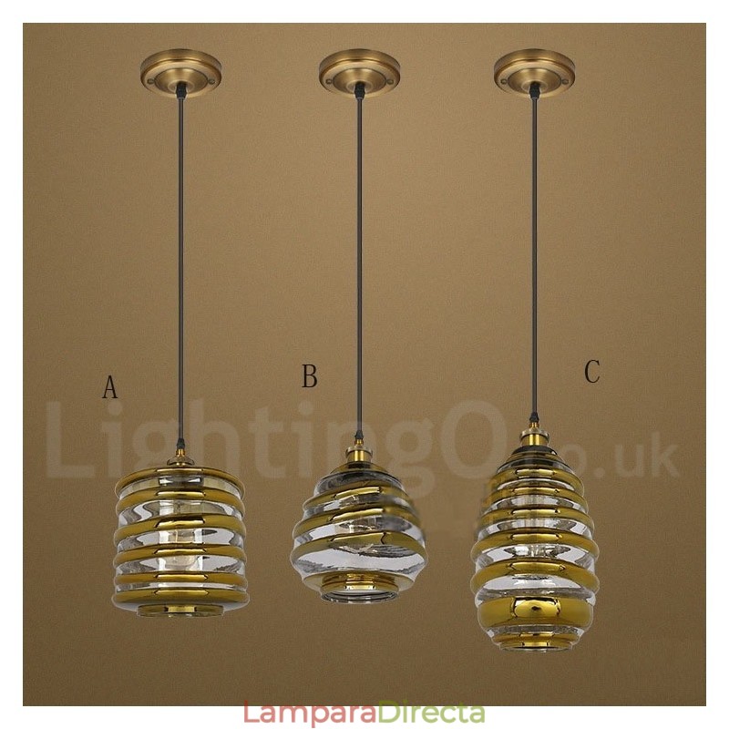 Lámpara colgante de cristal estilo europeo para cafetería o salón