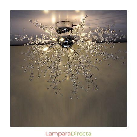 Lámpara de araña moderna de metal cromado con forma de globo de cristal Lámpara de araña moderna de metal cromado con forma de globo de cristal