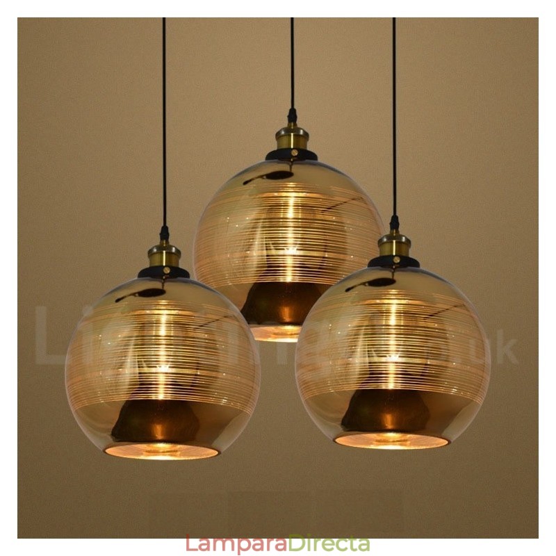 Lámpara colgante de cristal estilo cafetería europea