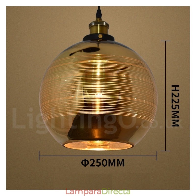 Lámpara colgante de cristal estilo cafetería europea