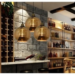 Lámpara colgante de cristal estilo cafetería europea